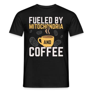 Angetrieben von Mitochondrien und Kaffee Koffein W - Männer T-Shirt - Schwarz - Vorne - AI Model Male 178 light (178cm)