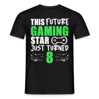 Joueur Gamer Gaming Drôle Dire 8ème Anniversaire - T-shirt homme - noir - Devant - AI Model Male 178 light (178cm)