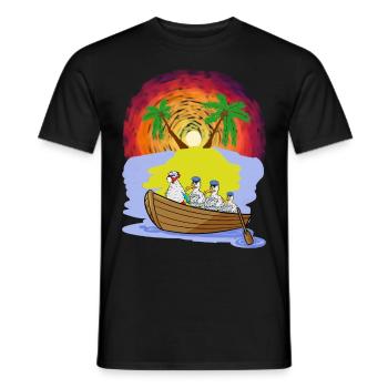 Adventure Leisure Expedition Caribbean Grandma Chicken - Men's T-Shirt - black - Front - AI Model Male 178 light (178cm)