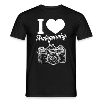Fotokamera-Fotograf Ich liebe Fotografie - Männer T-Shirt - Schwarz - Vorne - AI Model Male 178 light (178cm)