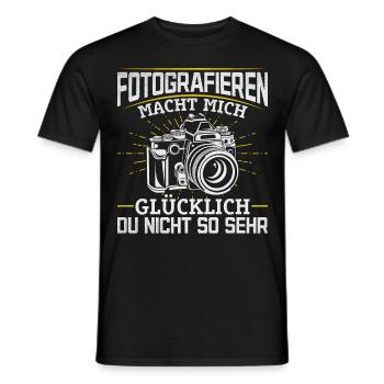 Fotografie macht mich glücklich Du nicht so sehr - Männer T-Shirt - Schwarz - Vorne - AI Model Male 178 light (178cm)