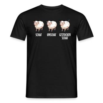 Photography Sheep and Sheep Stung Sheep - Men's T-Shirt - black - Front - AI Model Male 178 light (178cm)