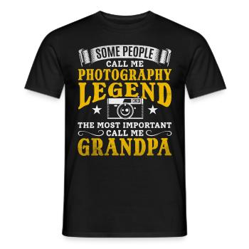 Photography Grandpa Photographer Grandpa Photo - Men's T-Shirt - black - Front - AI Model Male 178 light (178cm)
