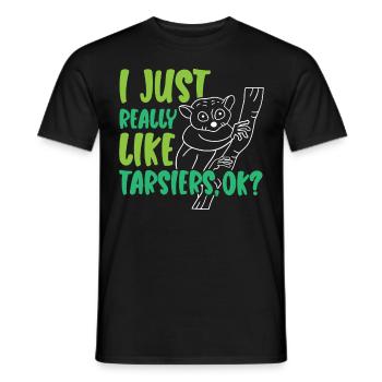 Ich mag Tarsier einfach wirklich gerne Tier Tarsie - Männer T-Shirt - Schwarz - Vorne - AI Model Male 178 light (178cm)