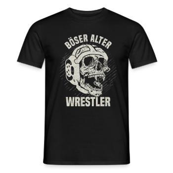 Kampfsport Ringen Wrestling Ringer - Böser Alter - Männer T-Shirt - Schwarz - Vorne - AI Model Male 178 light (178cm)