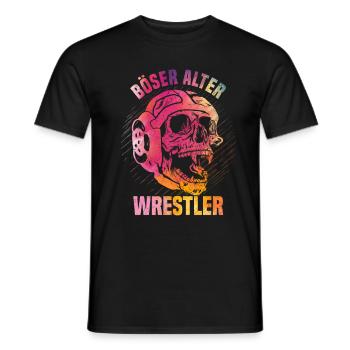 Kampfsport Ringen Wrestling Ringer I Böser Alter - Männer T-Shirt - Schwarz - Vorne - AI Model Male 178 light (178cm)