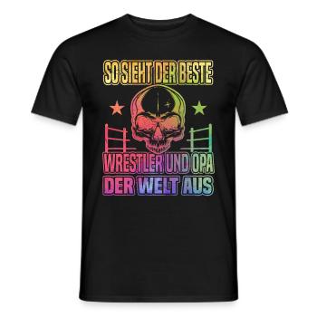 Ringer Opa Kampfsport Ringen Wrestler Opa Ringer - Männer T-Shirt - Schwarz - Vorne - AI Model Male 178 light (178cm)