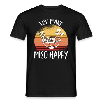 Miso Soup Japan Japanese Food Kücke - Men's T-Shirt - black - Front - AI Model Male 178 light (178cm)