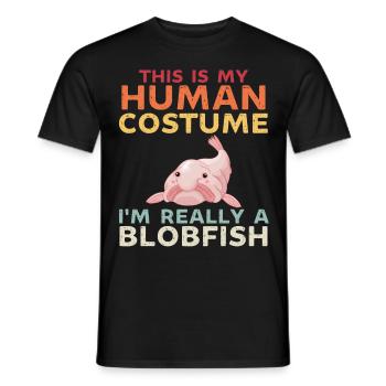 C’est mon costume humain je suis vraiment un blobfish - T-shirt homme - noir - Devant - AI Model Male 178 light (178cm)