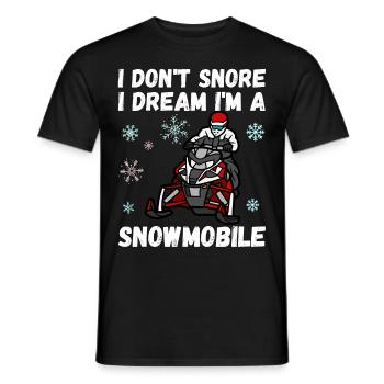 I dont snore i dream im a snowmobile - Men's T-Shirt - black - Front - AI Model Male 178 light (178cm)
