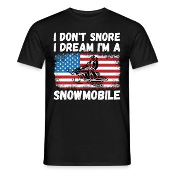 I dont snore i dream im a snowmobile - Men's T-Shirt - black - Front - AI Model Male 178 light (178cm)