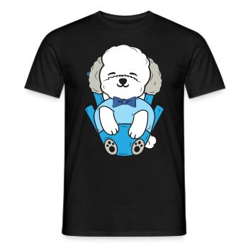 Bichon Frise Hundeliebhaber Hundezüchter Welpe Pfo - Männer T-Shirt - Schwarz - Vorne - AI Model Male 178 light (178cm)