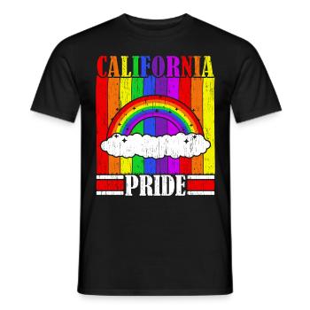 Californie Fiers USA Amérique Lgbtq californienne - T-shirt homme - noir - Devant - AI Model Male 178 light (178cm)