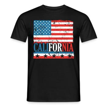 CA Rules États-Unis État d’Amérique Californie Californie - T-shirt homme - noir - Devant - AI Model Male 178 light (178cm)
