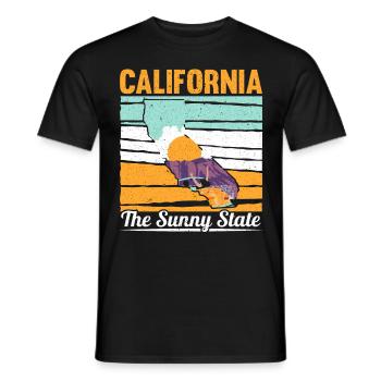 Californie L’état ensoleillé USA Amérique Californie - T-shirt homme - noir - Devant - AI Model Male 178 light (178cm)