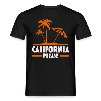 California Please USA State of America Californian - Men's T-Shirt - black - Front - AI Model Male 178 light (178cm)