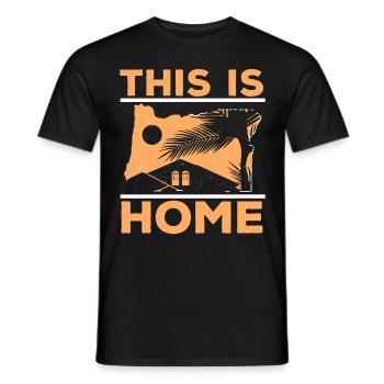 This is Home Oregon USA State of America Oregonian - Men's T-Shirt - black - Front - AI Model Male 178 light (178cm)