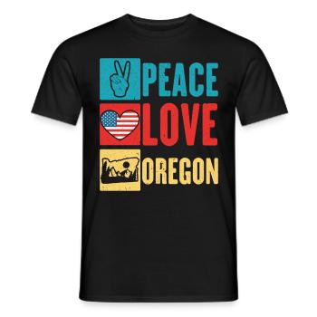 Frieden Liebe Oregon USA Staat Amerika Oregonian - Männer T-Shirt - Schwarz - Vorne - AI Model Male 178 light (178cm)