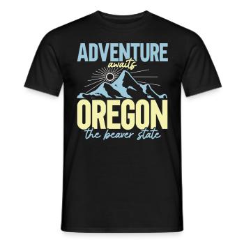 Abenteuer erwartet Oregon Der Biberstaat Oregonian - Männer T-Shirt - Schwarz - Vorne - AI Model Male 178 light (178cm)