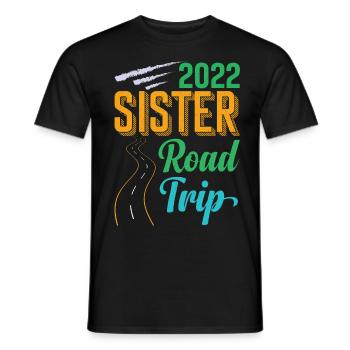 2022 Sister Road Trip Vacation Girls Retro Vintage - Männer T-Shirt - Schwarz - Vorne - AI Model Male 178 light (178cm)