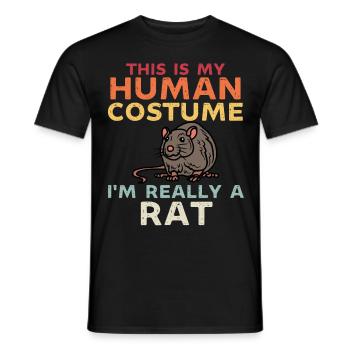 C’est mon costume humain je suis vraiment un rat - T-shirt homme - noir - Devant - AI Model Male 178 light (178cm)