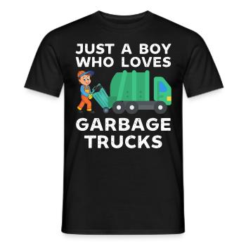 Just a boy who loves garbage trucks - Men's T-Shirt - black - Front - AI Model Male 178 light (178cm)