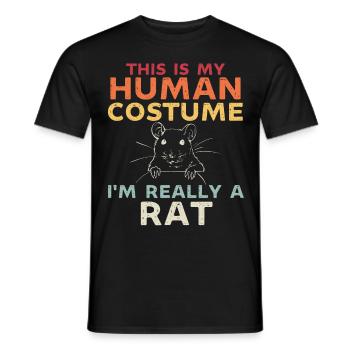 C’est mon costume humain je suis vraiment un rat - T-shirt homme - noir - Devant - AI Model Male 178 light (178cm)