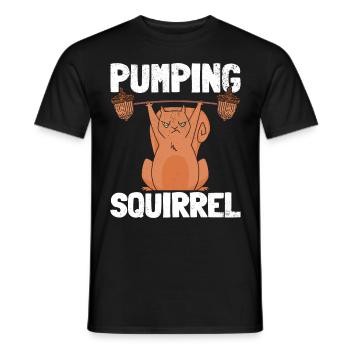 Bodybuilding Squirrel Lifting Squirrel - Men's T-Shirt - black - Front - AI Model Male 178 light (178cm)