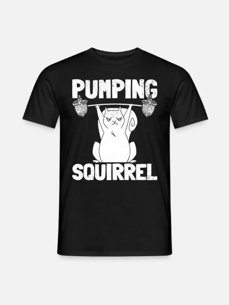 Pumping Squirrel Powerlifting Squirrel - Men's T-Shirt - black