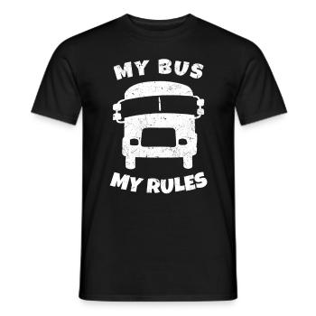 Chauffeur d’autobus scolaire - Mon autobus Mes règles - - T-shirt homme - noir - Devant - AI Model Male 178 light (178cm)