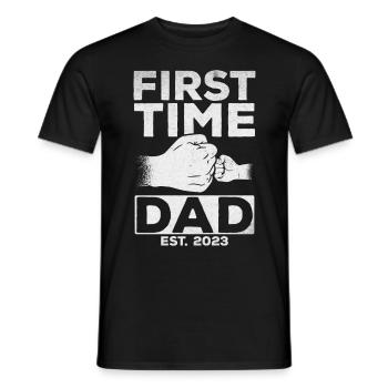 Pour la première fois Papa Est. 2023 Papa devient paternité - T-shirt homme - noir - Devant - AI Model Male 178 light (178cm)