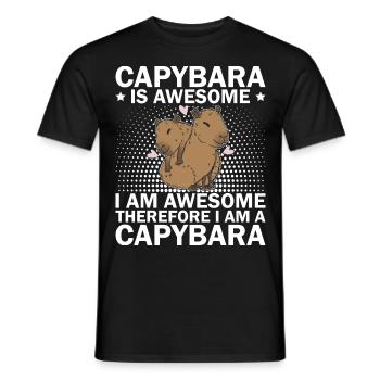 Capybara Rodent Capybara Capybara - Men's T-Shirt - black - Front - AI Model Male 178 light (178cm)