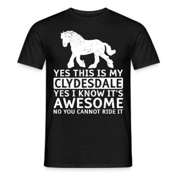 Clydesdale Cold Blood Horse Scotland Horse - Men's T-Shirt - black - Front - AI Model Male 178 light (178cm)