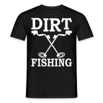 Dirt Fishing Probe Detector Sondler - Men's T-Shirt - black - Front - AI Model Male 178 light (178cm)