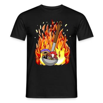 Pilze Kochkunst feurig giftig Mittelalter Küche - Männer T-Shirt - Schwarz - Vorne - AI Model Male 178 light (178cm)