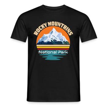 Nationalpark Rocky Mountains Wandern Camping Color - Männer T-Shirt - Schwarz - Vorne - AI Model Male 178 light (178cm)