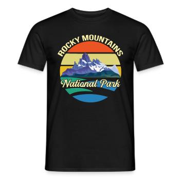 Nationalpark Souvenir Rocky Mountains Wandern Camp - Männer T-Shirt - Schwarz - Vorne - AI Model Male 178 light (178cm)