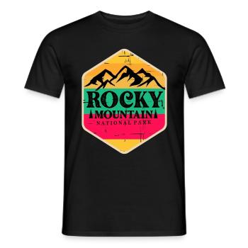 Rocky Mountains Nationalpark Colorado Wandern Camp - Männer T-Shirt - Schwarz - Vorne - AI Model Male 178 light (178cm)