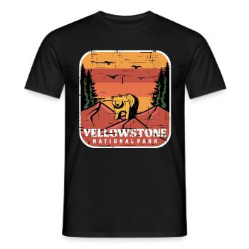 Yellowstone National Park Souvenir Grizzly Bear Wyomi - Men's T-Shirt - black - Front - AI Model Male 178 light (178cm)