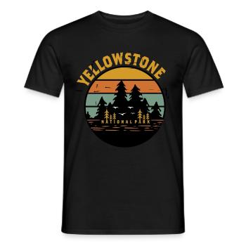 Yellowstone National Park Souvenir Grizzly Bear Wyomi - Men's T-Shirt - black - Front - AI Model Male 178 light (178cm)