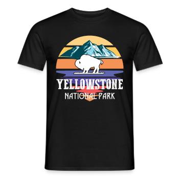 Yellowstone National Park Wyoming Buffalo Souvenir W - Men's T-Shirt - black - Front - AI Model Male 178 light (178cm)