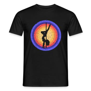 Pole Dancing Girls Silhouette Pole Dancer Pole - Men's T-Shirt - black - Front - AI Model Male 178 light (178cm)
