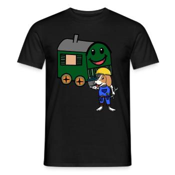 Bauwagen Handwerker Handwerk Zimmermann Hütte - Männer T-Shirt - Schwarz - Vorne - AI Model Male 178 light (178cm)