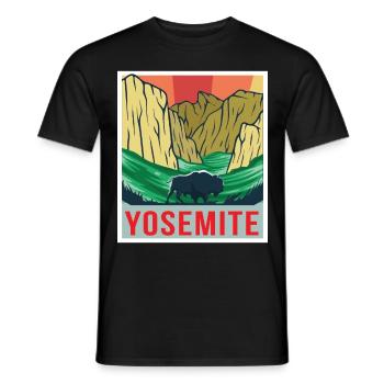 Yosemite Souvenir National Park Grizzly Bear Randonnée - T-shirt homme - noir - Devant - AI Model Male 178 light (178cm)