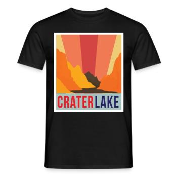 Crater Lake National Park Oregon Hiking Nature Vulk - Men's T-Shirt - black - Front - AI Model Male 178 light (178cm)