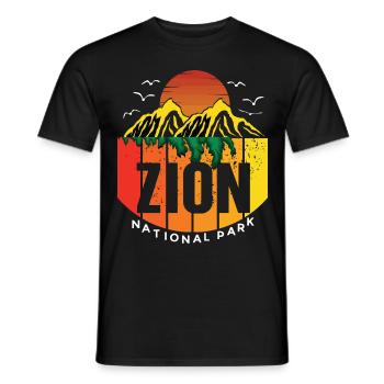 Zion National Park Utah Canyon Souvenir Hiking Cam - Men's T-Shirt - black - Front - AI Model Male 178 light (178cm)