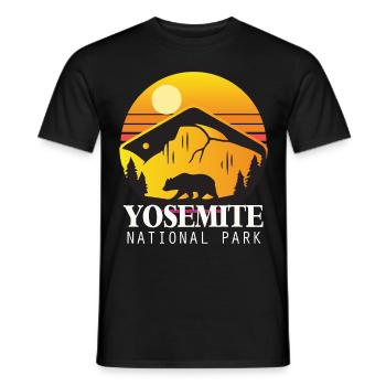 Yosemite National Park California Grizzly Bear Campi - Men's T-Shirt - black - Front - AI Model Male 178 light (178cm)