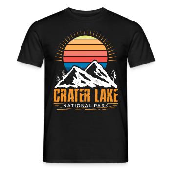 Crater Lake Mountain National Park Souvenir Hiking Nat - Men's T-Shirt - black - Front - AI Model Male 178 light (178cm)