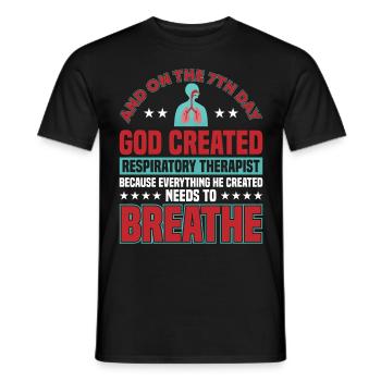 Respiratory therapists Respiratory therapist Occupational therapists - Men's T-Shirt - black - Front - AI Model Male 178 light (178cm)