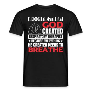 Respiratory therapists Respiratory therapist Occupational therapists - Men's T-Shirt - black - Front - AI Model Male 178 light (178cm)